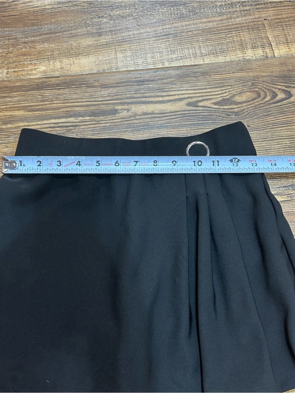 New Mix Black Flared Skort with Silver Ring Accent - Picture 6 of 6